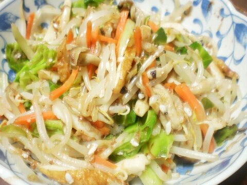 野菜炒めの塩麹と鰹節和え